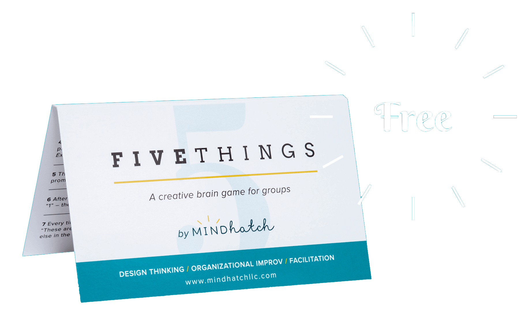 design thinking organization improve facilitation 5 things game logo