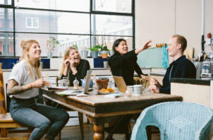 Four Business Colleagues Having A Discussion